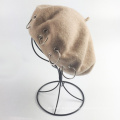 Agujas de anillo de angora de lana para mujer cálida boina Beanie Hat (HW817)
